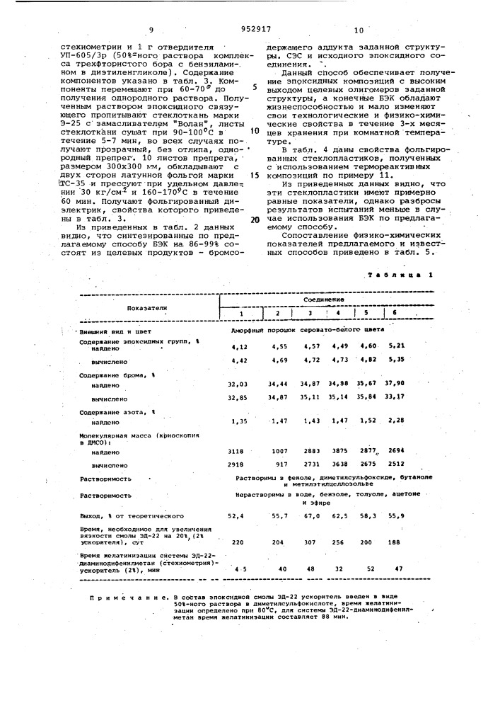 Способ получения бромсодержащей эпоксидной композиции (патент 952917)