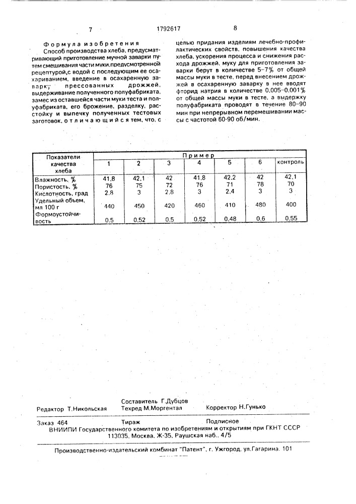 Способ производства хлеба (патент 1792617)