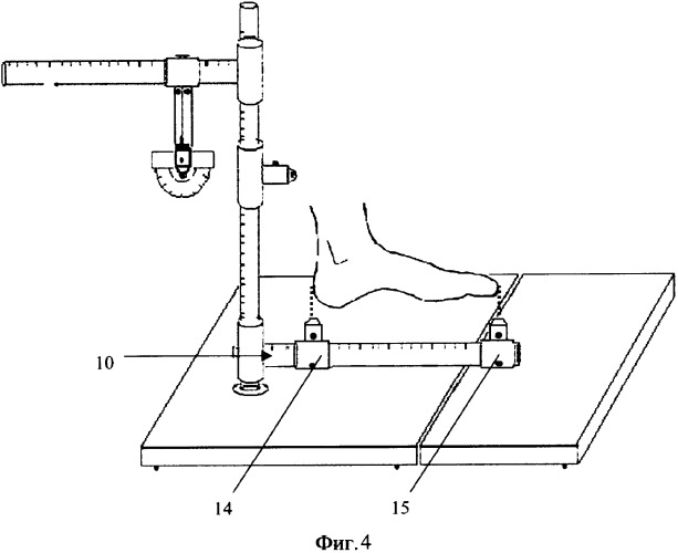 Устройство для измерения размеров голеностопного сустава и стопы (патент 2325108)