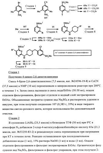 Производные 2-(пиперидин-4-ил)-4-фенокси- или фениламинопиримидина в качестве ненуклеозидных ингибиторов обратной транскриптазы (патент 2469032)