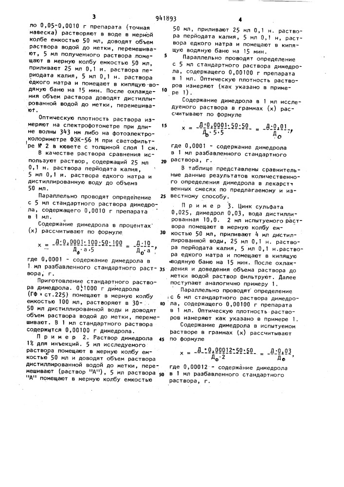 Способ определения димедрола (патент 941893)