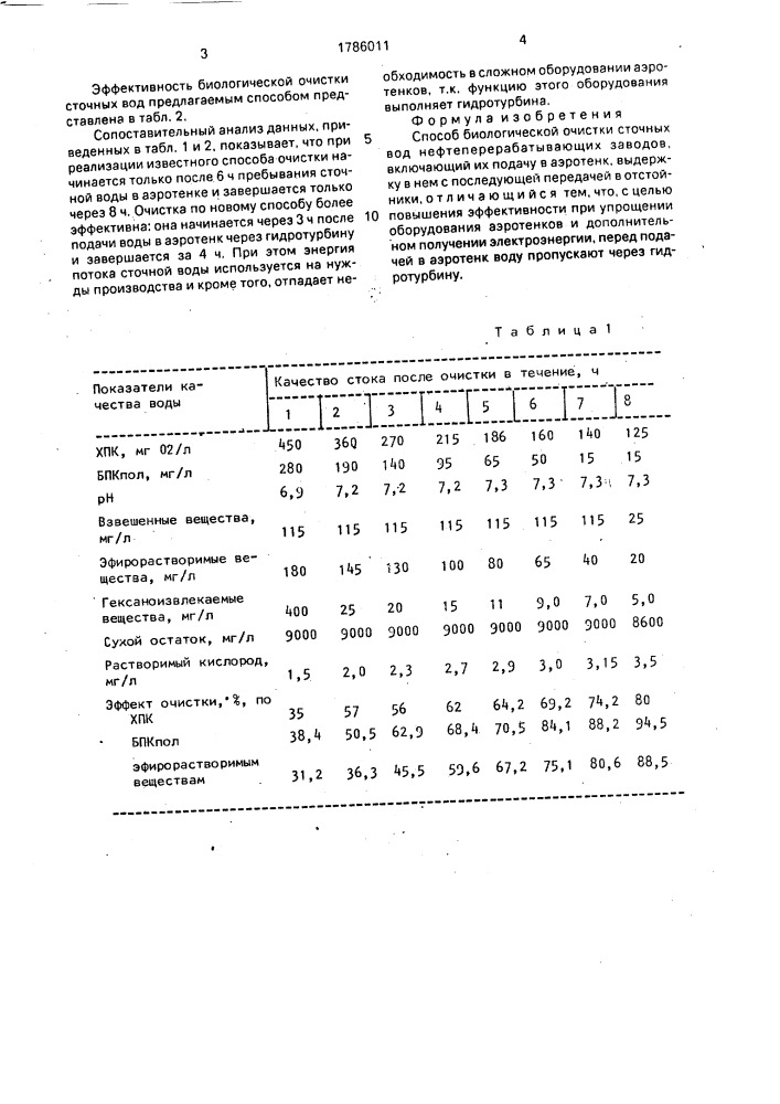 Способ биологической очистки сточных вод нефтеперерабатывающих заводов (патент 1786011)
