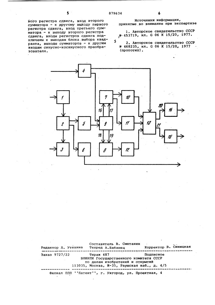 Устройство для поворота символов (патент 879634)
