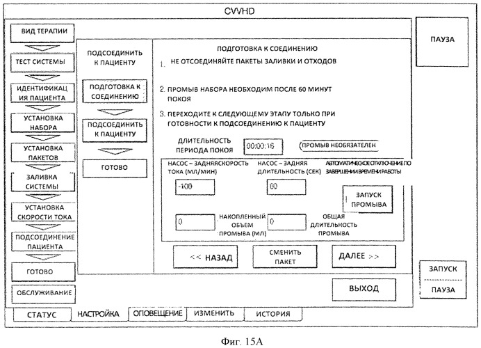 Модульный аппарат для гемофильтрации с интерактивной системой управления с возможностью ввода инструкций оператора (патент 2526876)