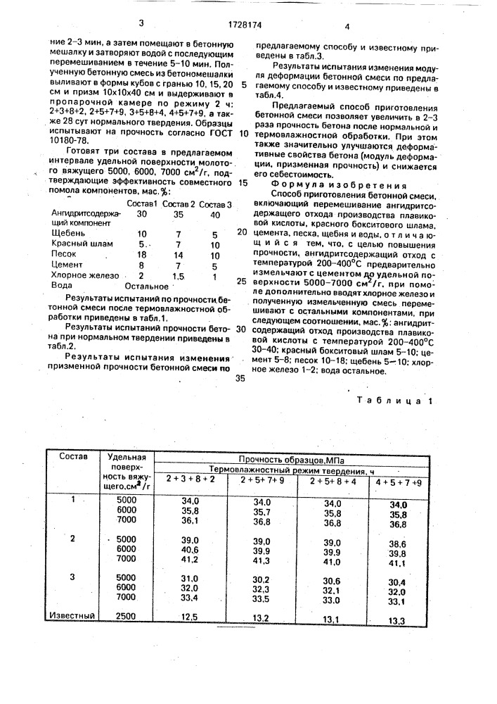 Способ приготовления бетонной смеси (патент 1728174)