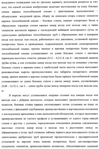 Способ изготовления аппарата воздушного охлаждения газа, способ изготовления теплообменной секции аппарата (варианты), способ изготовления камеры входа или выхода газа аппарата, способ гидравлических испытаний теплообменной секции аппарата и способ гидравлических испытаний коллектора подвода и отвода газа аппарата (патент 2364811)
