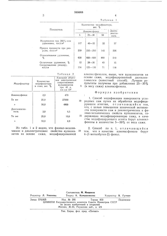 "способ модификации поверхности углеродных саж (патент 505668)
