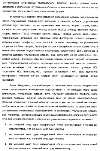 Композиция интенсивного подсластителя с минеральным веществом и подслащенные ею композиции (патент 2417031)