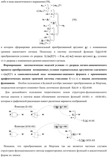 Функциональная структура процедуры преобразования позиционных условно отрицательных аргументов &#171;-&#187;[ni]f(2n) в структуру аргументов &quot;дополнительный код&quot; позиционно-знакового формата с применением арифметических аксиом троичной системы счисления f(+1,0,-1) (варианты) (патент 2429564)