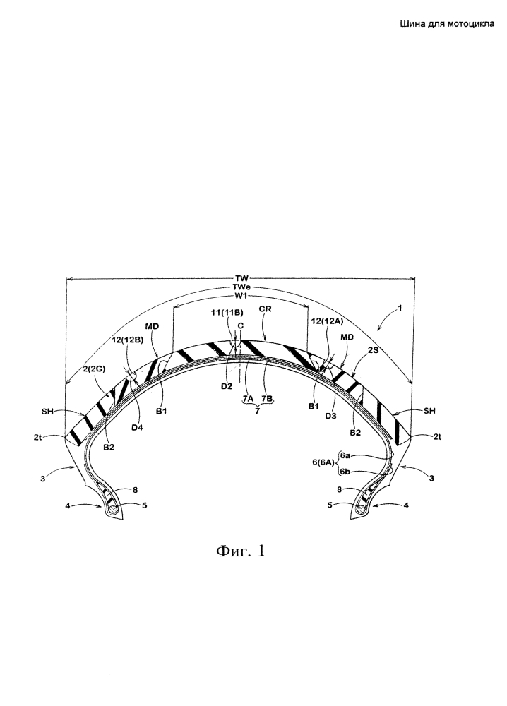 Шина для мотоцикла (патент 2617855)