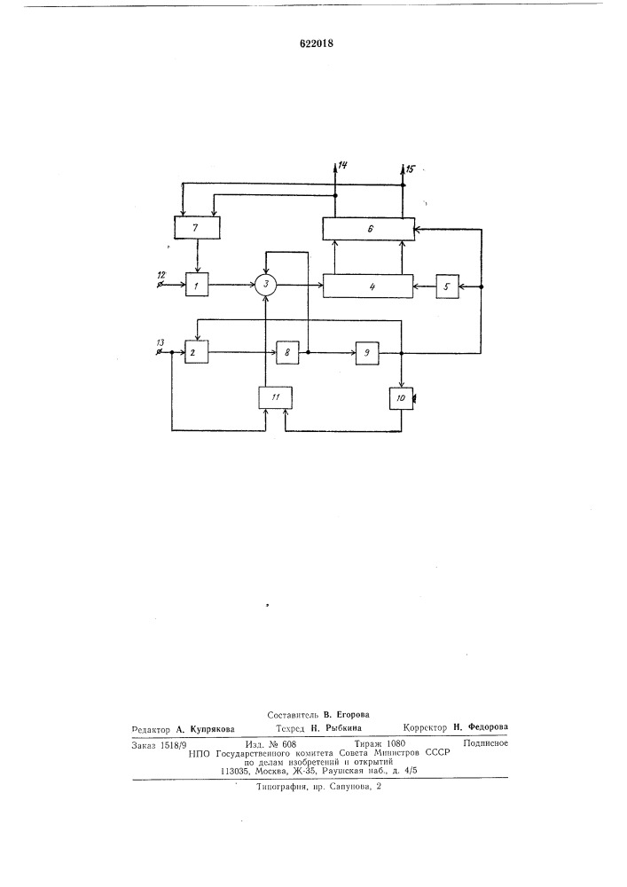 Устройство для измерения частоты гармонического сигнала (патент 622018)