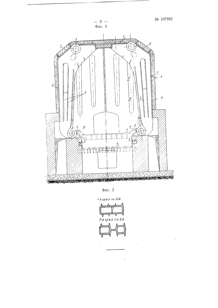 Чугунный секционный котел (патент 107882)