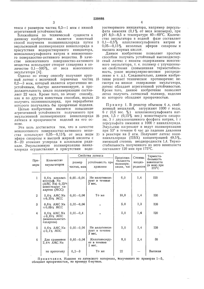 Способ получения поливинилхлорида (патент 539898)