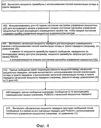 Способ, устройство и машинная программа для управления мощностью в связи с процедурами произвольного доступа (патент 2469507)