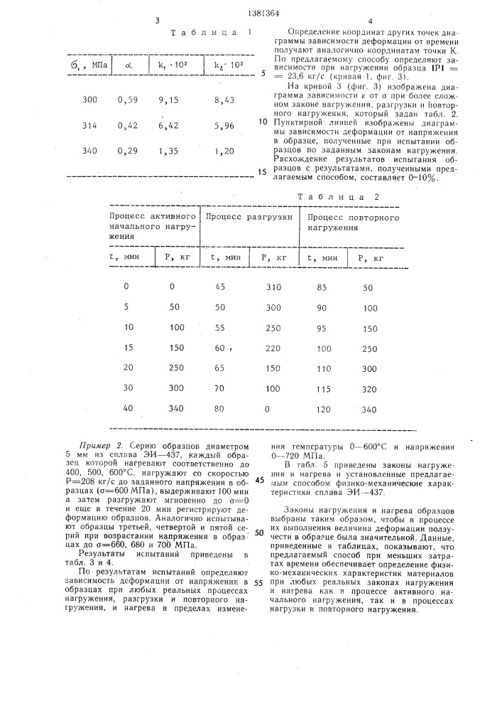 Способ определения физико-механических характеристик материала (патент 1381364)