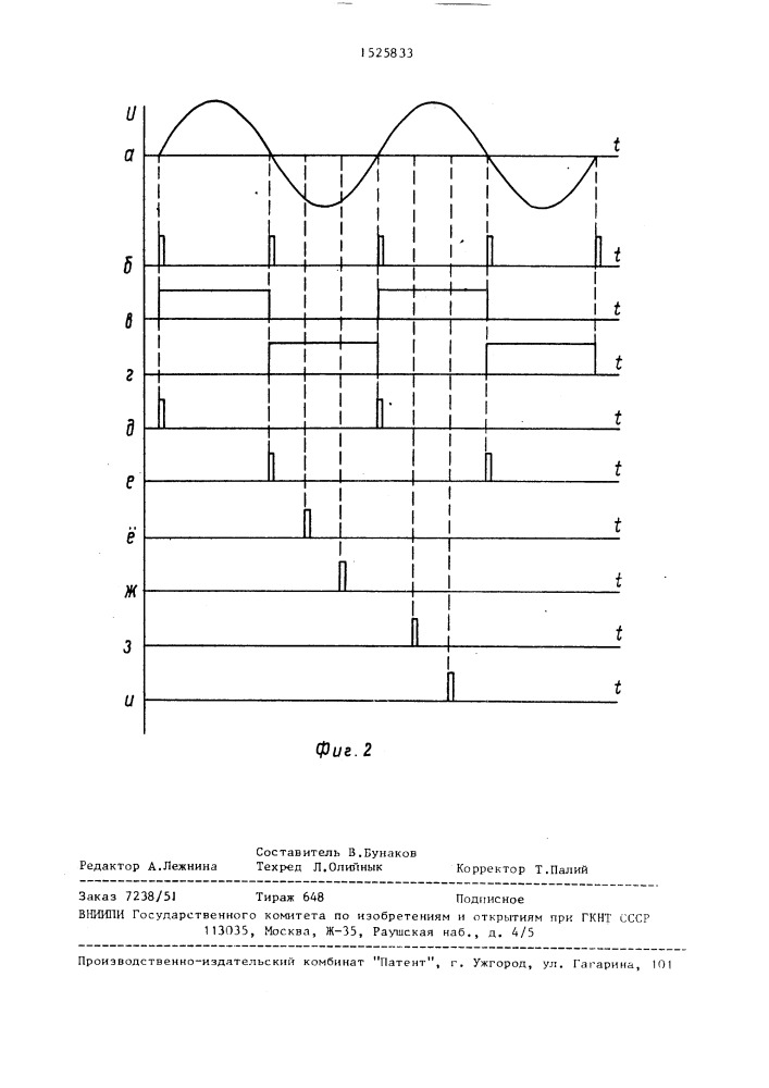 Устройство для формирования управляющих импульсов (патент 1525833)