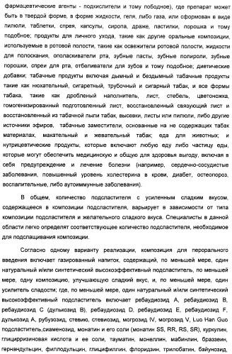 Композиции подсластителя, обладающие повышенной степенью сладости и улучшенными временными и/или вкусовыми характеристиками (патент 2459435)
