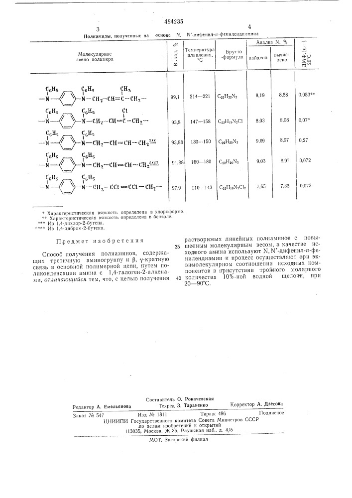 Способ получения полиаминов (патент 484235)