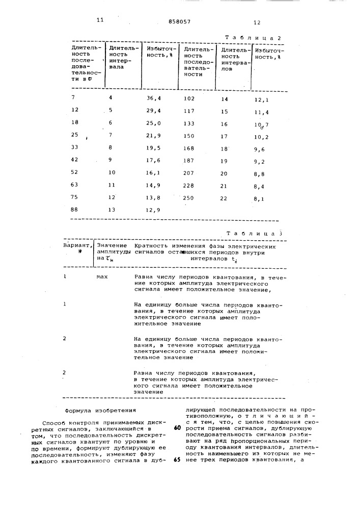 Способ контроля принимаемых дискретных сигналов (патент 858057)