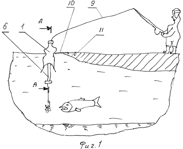 Устройство для извлечения рыбы из полыньи девяткина в.д. (патент 2561738)