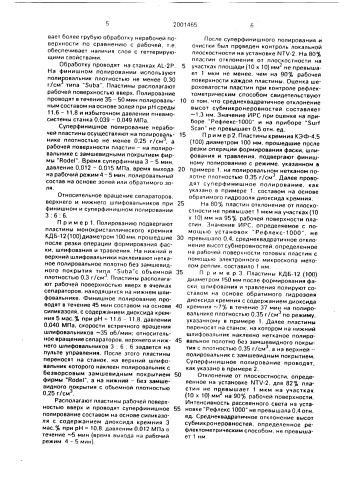 Способ полирования пластин кремния (патент 2001465)