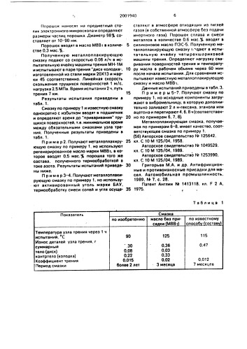 Металлоплакирующая смазка и способ ее получения (патент 2001940)