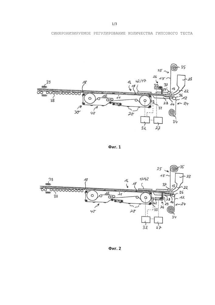 Синхронизируемое регулирование количества гипсового теста (патент 2622416)