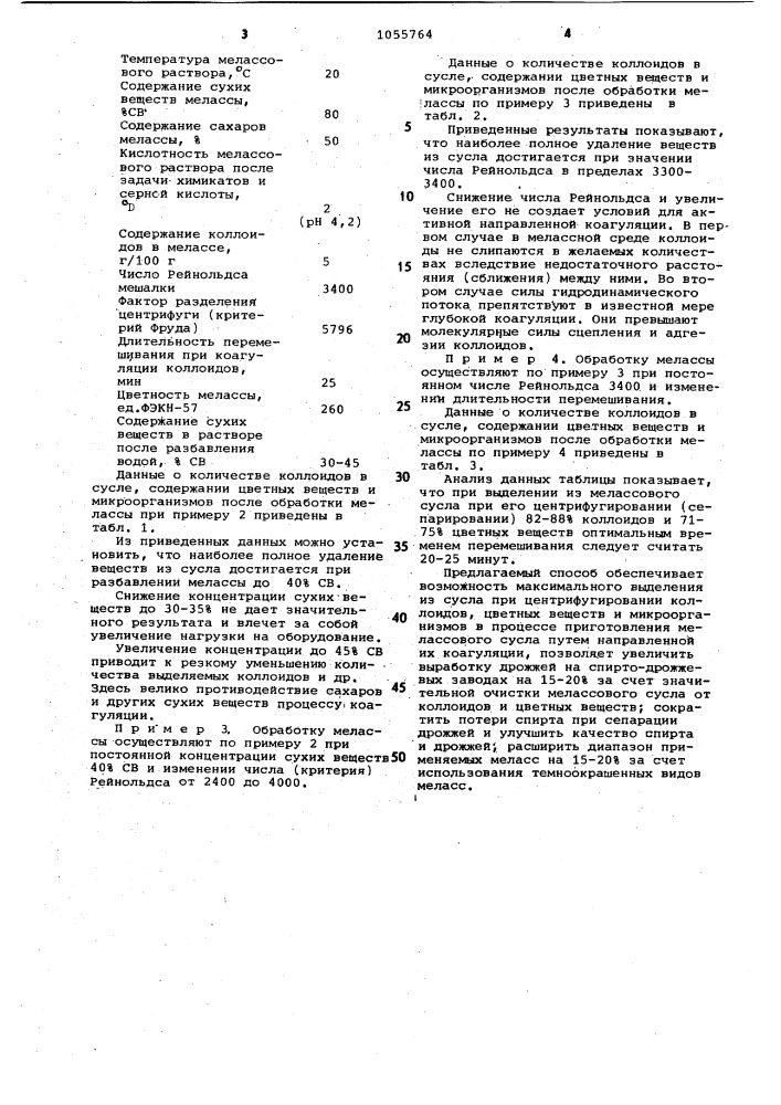 Способ подготовки мелассного сусла для спиртового брожения (патент 1055764)