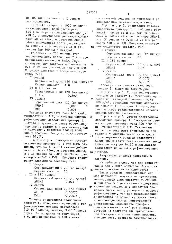 Способ электролитического рафинирования цинка (патент 1397542)