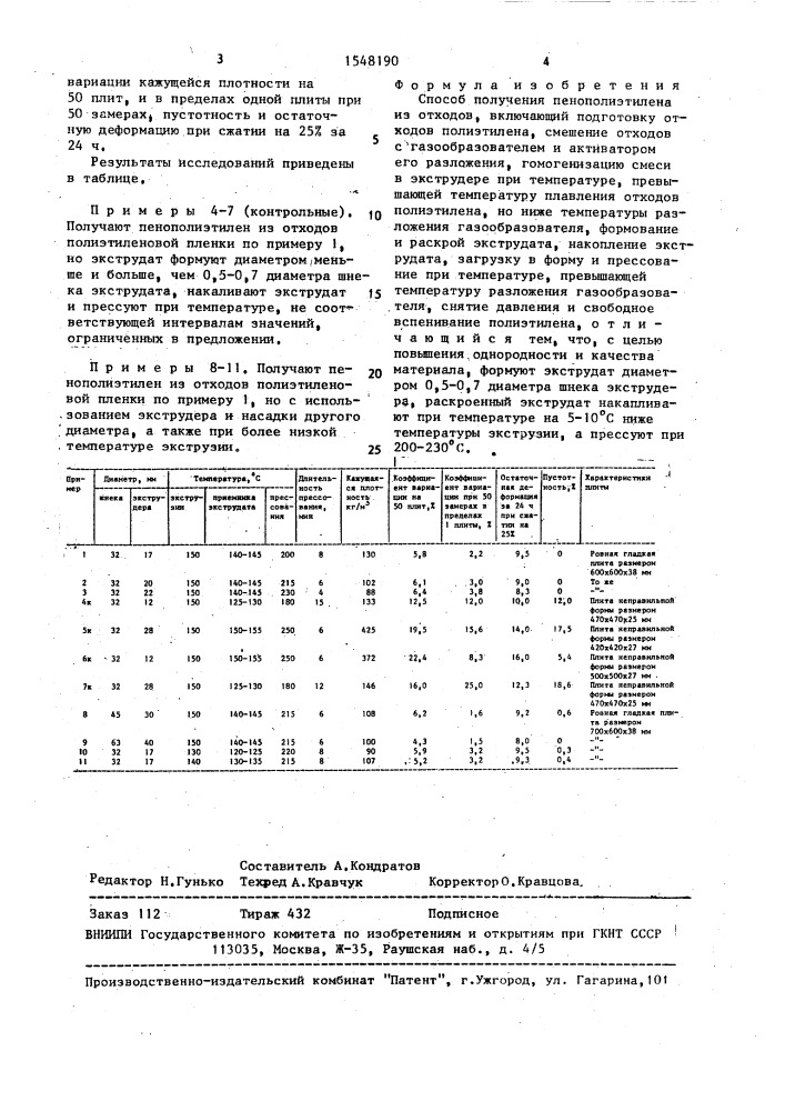 Способ получения пенополиэтилена из отходов (патент 1548190)