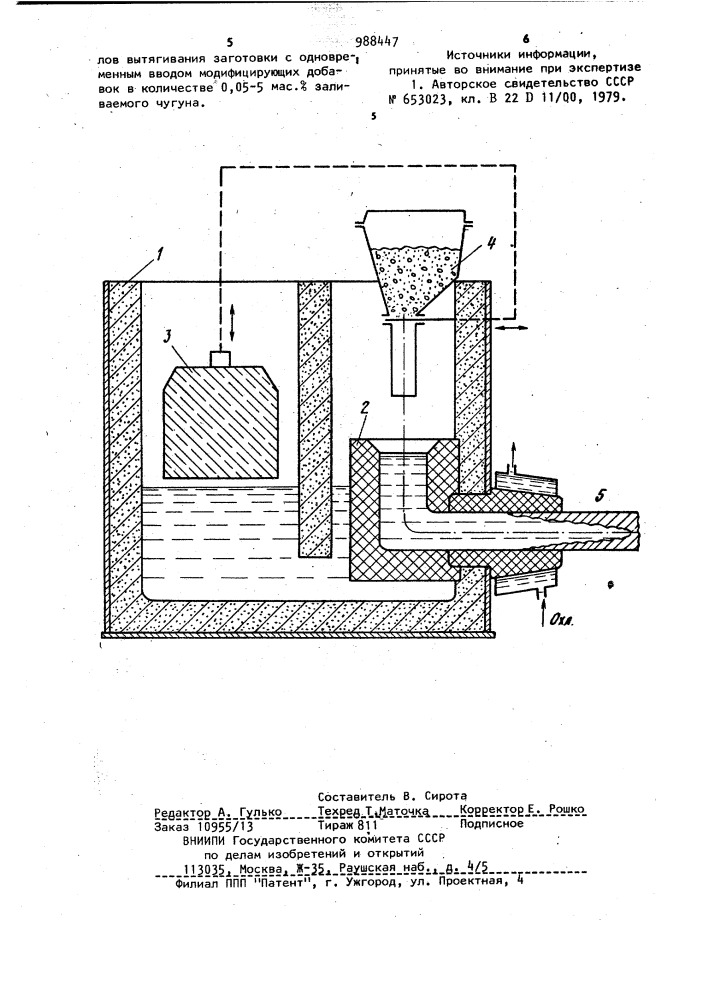 Способ непрерывного горизонтального литья чугуна (патент 988447)
