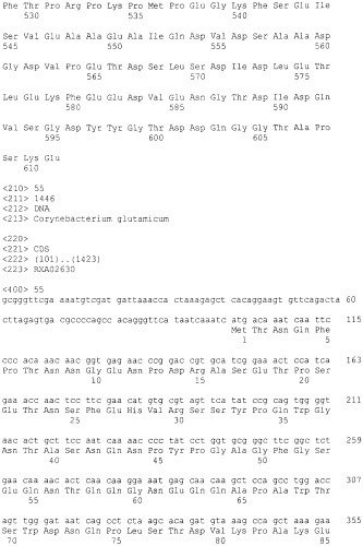 Гены corynebacterium glutamicum, кодирующие белки, участвующие в гомеостазе и адаптации (патент 2304616)