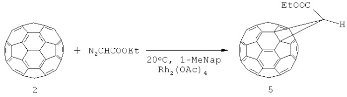 Способ селективного получения 1&#39;-[2-метилсульфанил)-этил]-1&#39;-этилформилциклопропа[2&#39;,3&#39;:1,9](c60-ih)[5,6]фуллерена (патент 2447062)