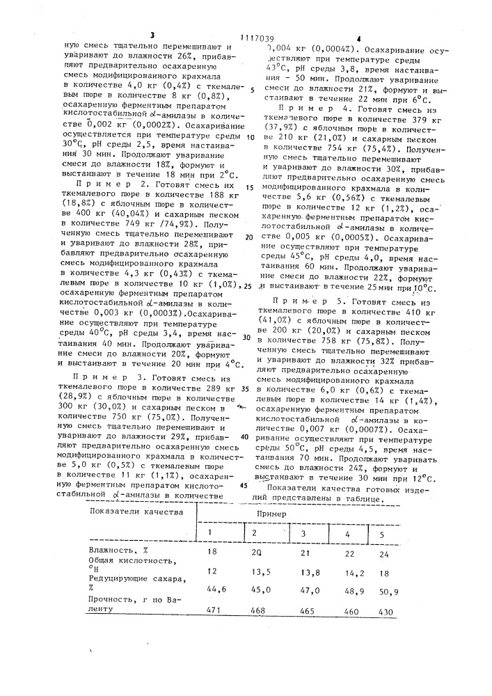 Способ приготовления фруктовых конфетных масс (патент 1117039)