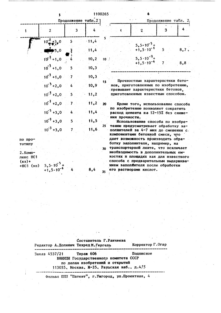 Способ приготовления бетонной смеси (патент 1100265)