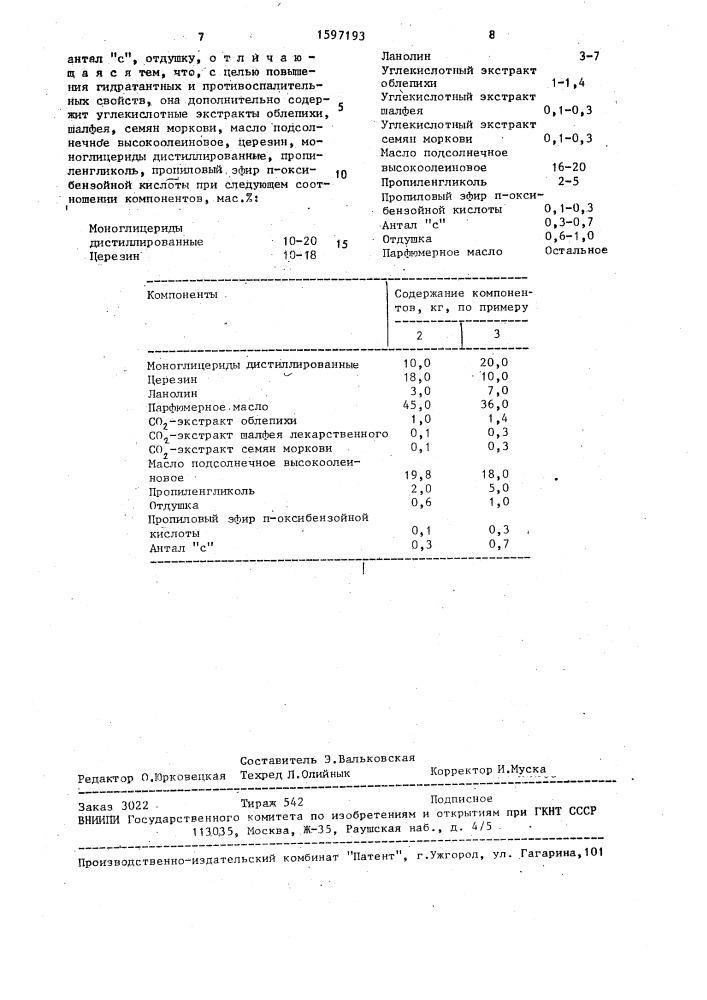 Гигиеническая губная помада (патент 1597193)