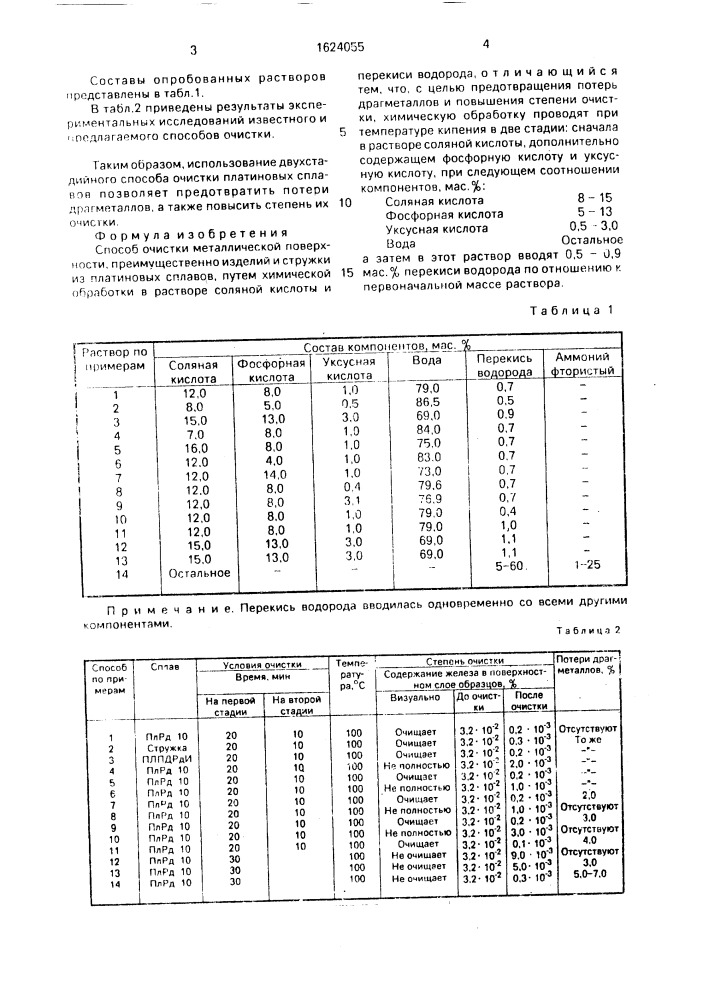 Способ очистки металлической поверхности (патент 1624055)