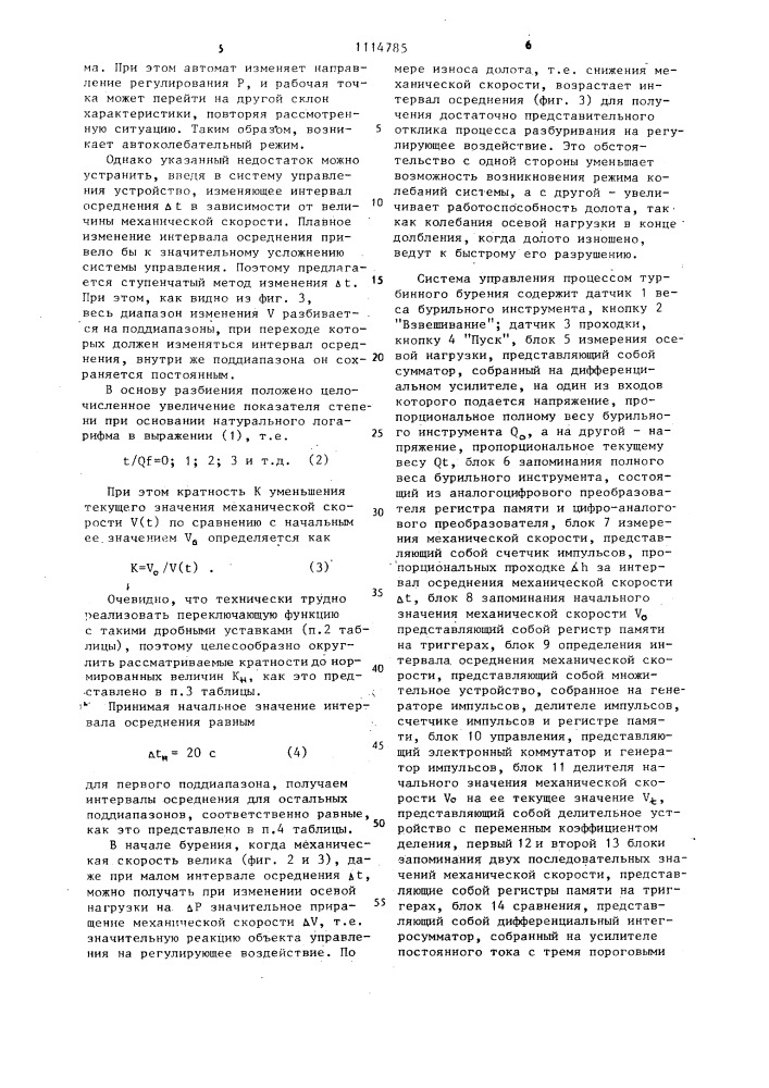 Система управления процессом турбинного бурения (патент 1114785)