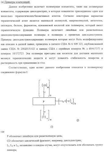 Полимеры на основе циклодекстрина для доставки терапевтических средств (патент 2332425)