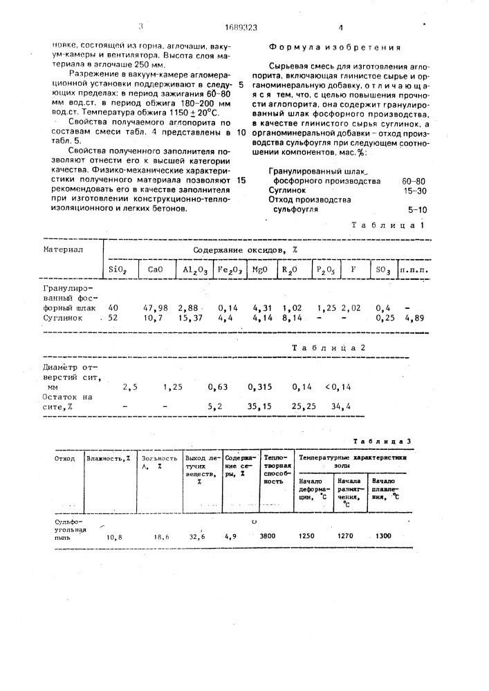 Сырьевая смесь для изготовления аглопорита (патент 1689323)