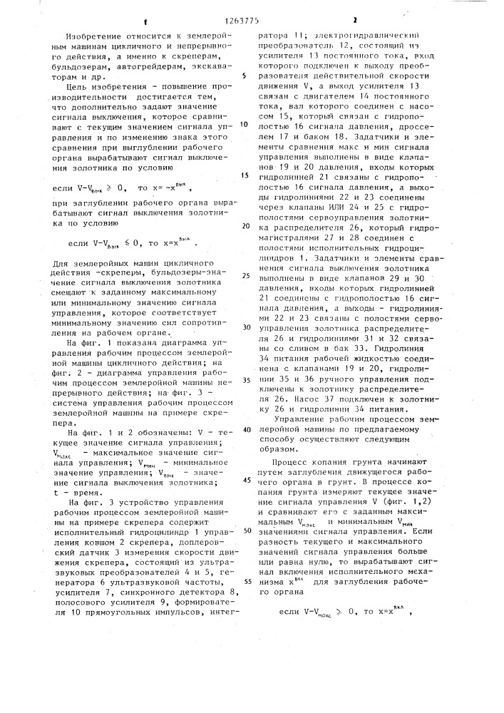 Способ управления рабочим процессом землеройной машины (патент 1263775)