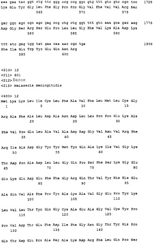 Пептид neisseria meningitidis для терапевтического и диагностического применения (патент 2313535)