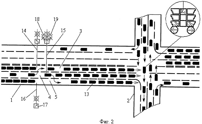 Способ регулирования движения на перекрестке (патент 2442219)
