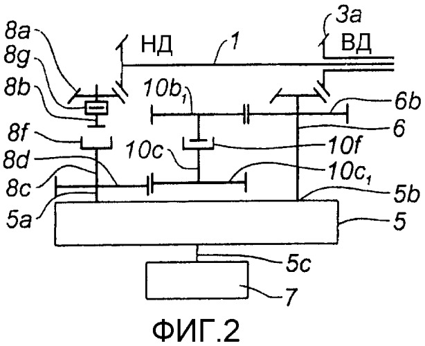 Устройство для отбора механической мощности между валами высокого давления и низкого давления двухвального газотурбинного двигателя (патент 2407903)
