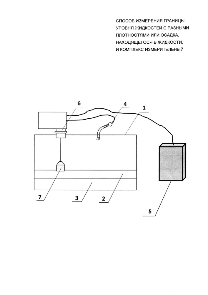 Способ измерения границы уровня жидкостей с разными плотностями или осадка, находящегося в жидкости, и комплекс измерительный (патент 2610047)