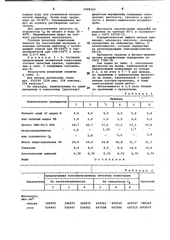 Печатная краска для текстильных материалов из смеси льна, вискозы и полиэфира (патент 1008313)