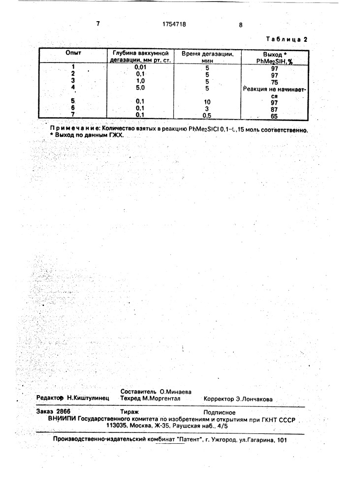 Способ получения кремнийорганических гидридов (патент 1754718)