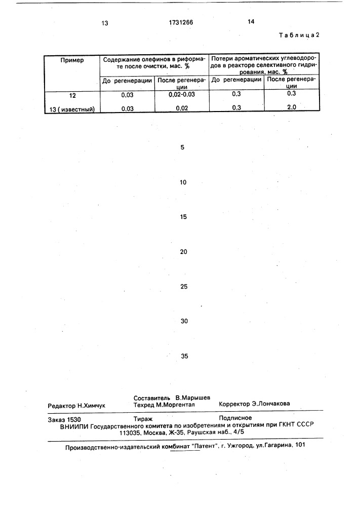 Способ регенерации платиносодержащего катализатора для селективного гидрирования риформатов (патент 1731266)