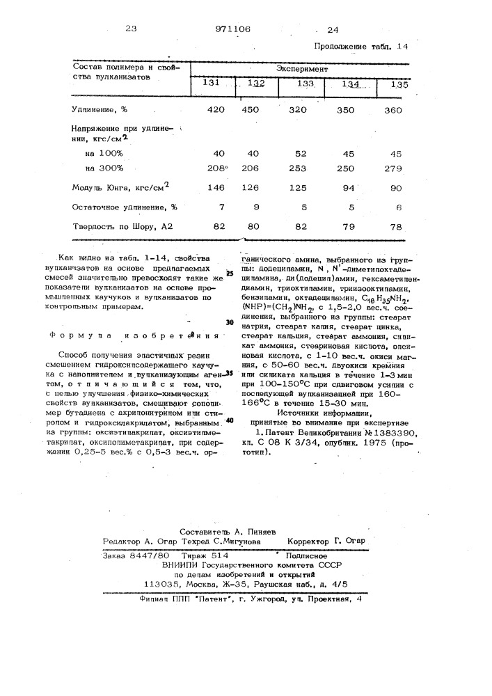 Способ получения эластичных резин (патент 971106)