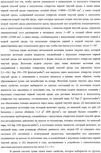 Устройство, системы и способы противопожарной защиты для воздействия на пожар посредством тумана (патент 2476252)